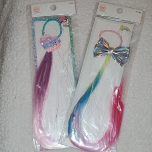 NEW Set of 2 Wonder Nation Girls Hair Tie w/ Extension